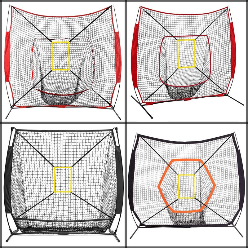 AOLIGEIJS Baseball Net Adjustable Strike Zone Target… (Strike Zone, Yellow)