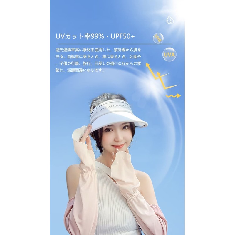 Eukkis UV Protection, Long Arm Cover, Back of Hand, UPF50+,