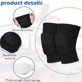 HUSHRICH Knee Pads for Kids Age 7-12 Years, Volleyball Knee Pads Thick Sponge Youth Girls Boys Anit-Slip Sport Knee Support Kneepads Brace for Volleyball Dance Yoga Running Climbing Black