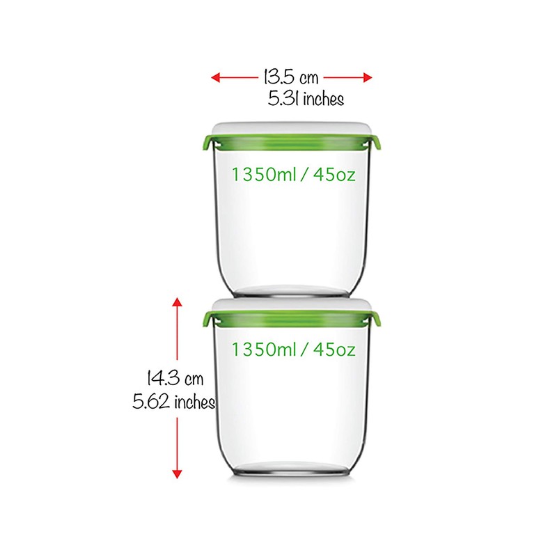 FOSA Vacuum Seal Containers, 2 Pack 45 oz, Vacuum Container