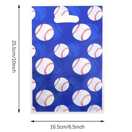 ZZHXSM 50pcs Gift Bags Baseball Theme Party Snack Bag for Sports Party, Holiday Birthday Decoration Supplies (Blue, White, Red)