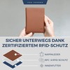 VON HEESEN Passport Holder Leather with RFID Protection for Men