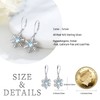 Snowflake Earrings 925 Sterling Silver Moonstone Snowflake Dangle Drop Earrings