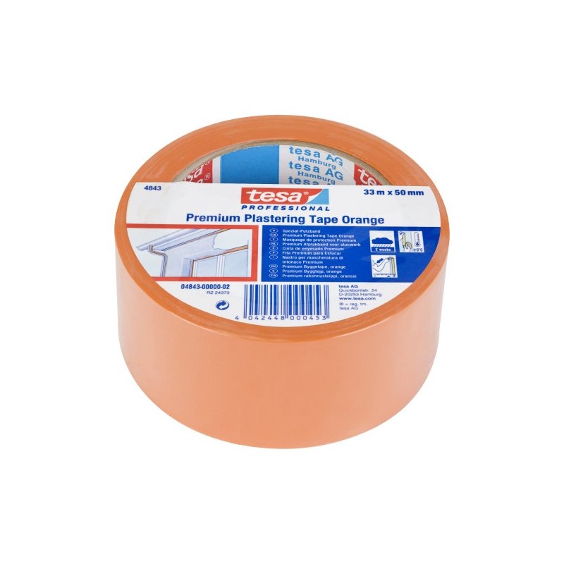 tesa 4843 Outdoor Rough Surface Masking Tape, 2 Weeks Residue