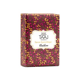 TAAJ Ayurvedic Charcoal Soap Cleanses the Skin of Toxins and Impurities Maintains the Natural Balance of the Skin Vegan Quantity of 3 x 100 g