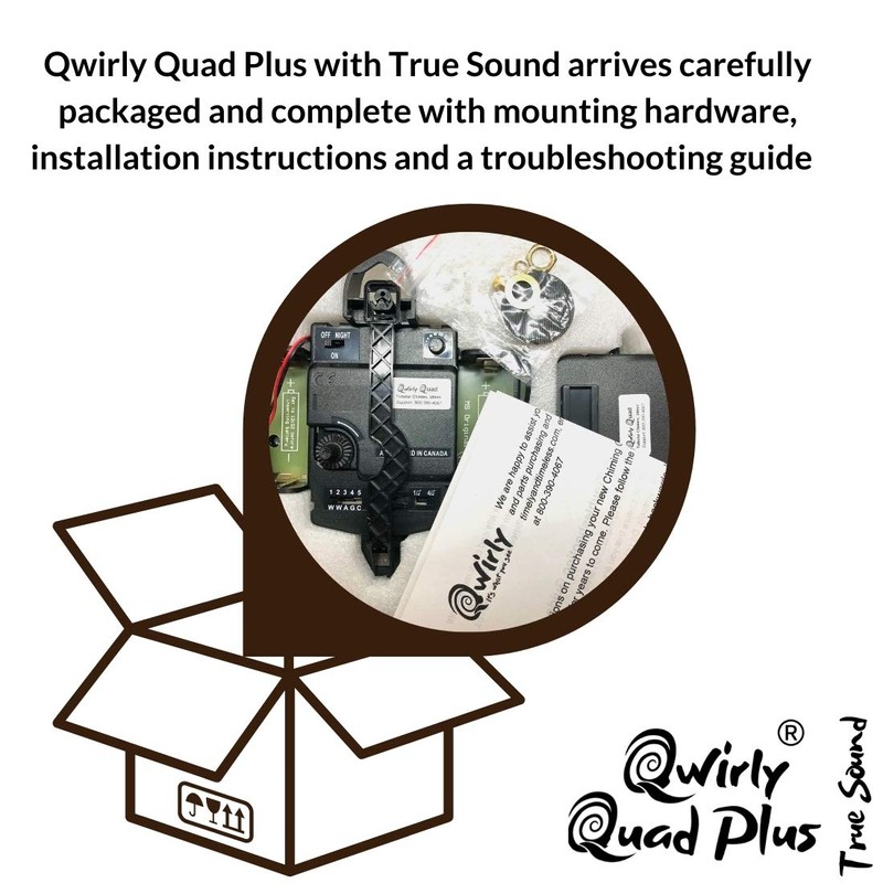 Chiming Quartz Clock Movement Qwirly True Tone Quad Plus -
