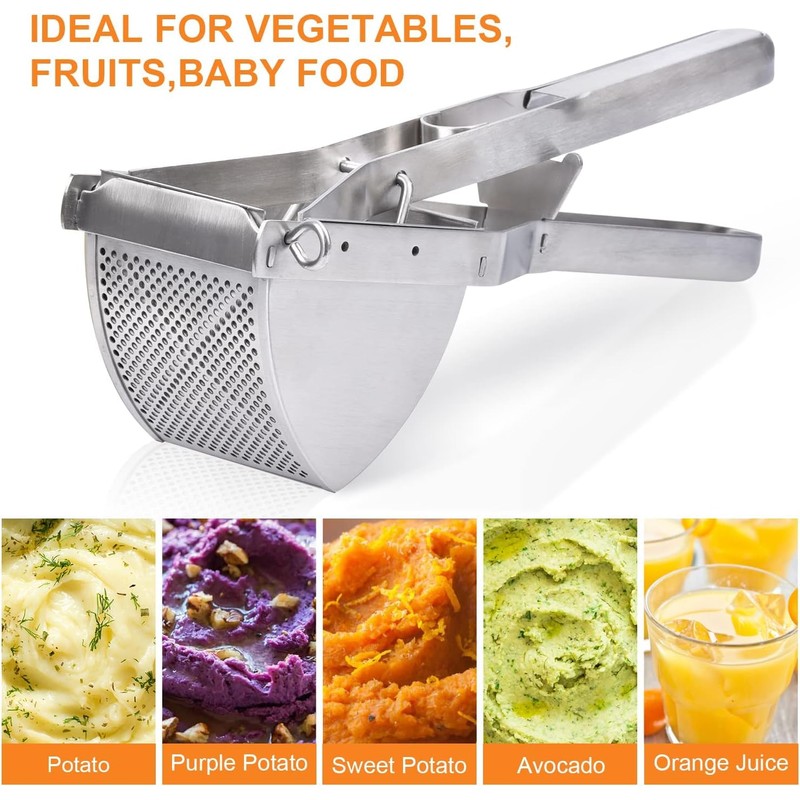 KISPATAI Potato Ricer,Multifunctional Fruit Vegetable Masher for Smooth Fluffy Mashed