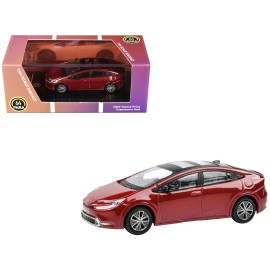 2023 for Toyota Prius DCD 2023 Diecast Model Car Supersonic Red Metallic with Black Top and Sun Roof 1/64 Scale Paragon Models