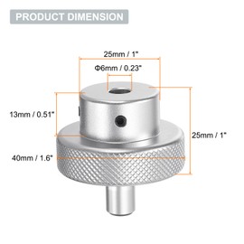 HARFINGTON Aluminum Alloy Handwheel 40mm OD 6mm Bore Lathe Hand Wheel with Rotate Handle Aluminum Milling Machine Handle with Wrench and 2pcs Screws for Milling Machine Lathe, Silver Tone