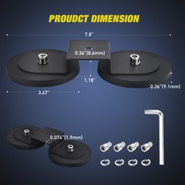 Nilight 2PCS Magnetic Base Light Bar Mounts, Universal Fit Strong Sucker Holder W/Rubber Boot for LED Pod Work Light Auxiliary Driving Lamp on Roof Hood of Off Road Truck SUV Jeep, 2 Years Warranty