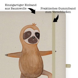 Mr. & Mrs. Panda DIN A4 Personalisiertes Notizbuch Faultier Yoga - Personalisierte Geschenke, Faultier Deko, Entspannung, Notizbuch bedrucken,