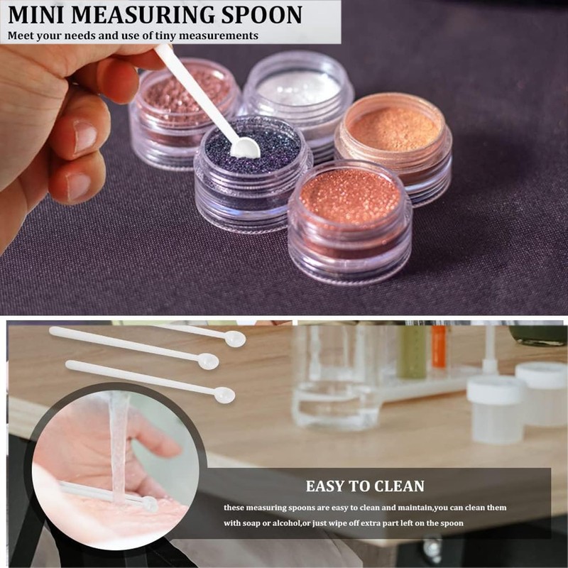 100pcs 0.5g Measuring Spoon, Mini Powder Scoops Teaspoon Micro Scoops