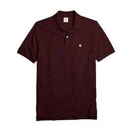 Brooks Brothers Mens Original Fit Mesh Cotton Performance Polo Shirt Bordeaux Red (S)