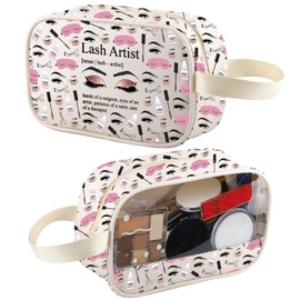 Lash Artist Clear Makeup Bag Lash Tech Gift Eyelashes Artist Esthetician Travel Toiletry Bag Lash Stylist Lash Organizer Pouch Cosmetic Bag (Lash Artist tm ca)