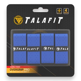 TALAFIT Pack of 4 Overgrip Padel - Grip Tennis - Padel Grip Tape - Holes - Overgrip Tennis (Blue)