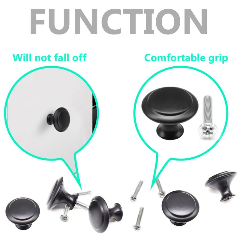 Ruidee 12 PCS Round Mushroom Shape Metal Pull Handle Knobs