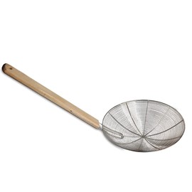 AAF Nommel® Metal Sieve with Wooden Handle Wok Strainer Oil Spoon 25 cm Diameter No. 25