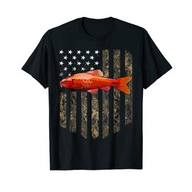 Camo American Flag Cherry Barb 4th Of July Aquarium Fish Women Men T-Shirt