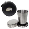 Knight 2oz Collapsible Drinking Cup with Leather Camper Van Case