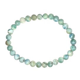 Larimar Armband, Edelstein Kugelarmband Larimar Stein 5 mm für Damen und Herren