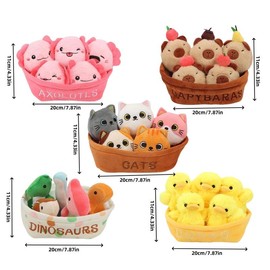 Emotion Support Stuffed Animal Plush Toy, 6 Counts Cute Animal Plush Toy, Birthday Gifts - Color: Brown, Specification: Capybara