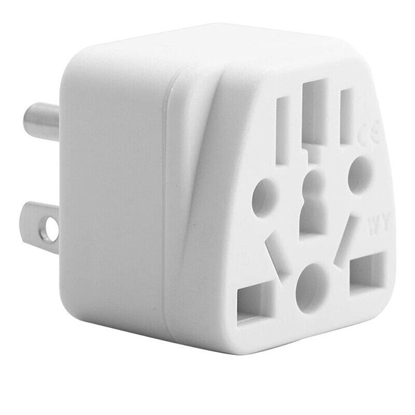 US Travel Plug Adapter EU/UK/AU/In/CN/JP/Asia/Italy/Brazil to USA (Type B), 3 h