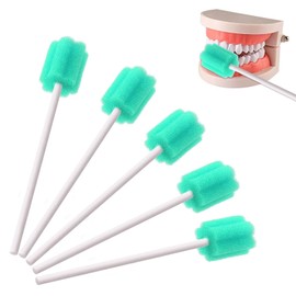 Pack of 100 Oral Care Sticks, Oral Hygiene Cotton Buds, Neutral Flavour, for Cleaning Dental Clinics (Green)