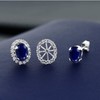 Gem Stone King 925 Sterling Silver Oval Blue Sapphire Removable