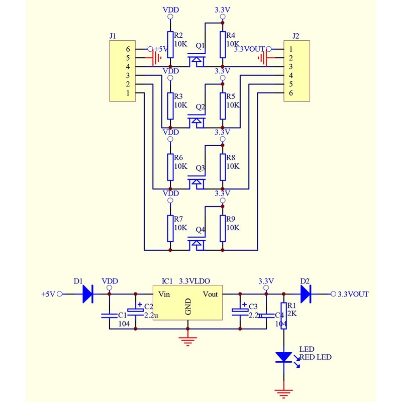 KKHMF 10 Pcs 4 Channel Bi-Directional Logic Level Conversion Module