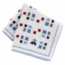 Brooks Brothers 001093-0002-03 Cool Touch Towel Handkerchief, Block Pattern (Navy), Gentleman's Towel, Hand Towel, Approx. 9.8 inches (25 cm)