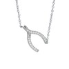 apop nyc 925 Sterling Silver Wishbone Necklace 16-17 inch with