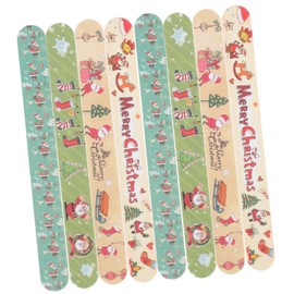Outanaya 12Pcs Christmas Nail Files Set Xmas Theme Professional Boards for Natural Nails