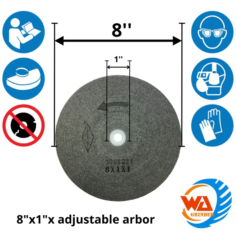 WA 8" Inch Bench Grinding Wheel, High-Density Nylon Fiber Silicon