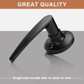 Probrico 8 Pack Dummy Lever Black Door Handle Lever Sets, Dummy for Laundry Room, Hallway, Closet, Single Side Dummy Door Lever, Non-Turning Pull