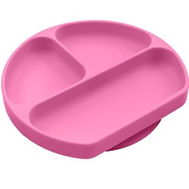 Silikong Suction Plate for Toddlers | BPA Free, 100% Food-Grade Silicone | Microwave, Dishwasher and Oven Safe | Stay Put Divided Baby Feeding Bowls and Dishes for Kids and Infants