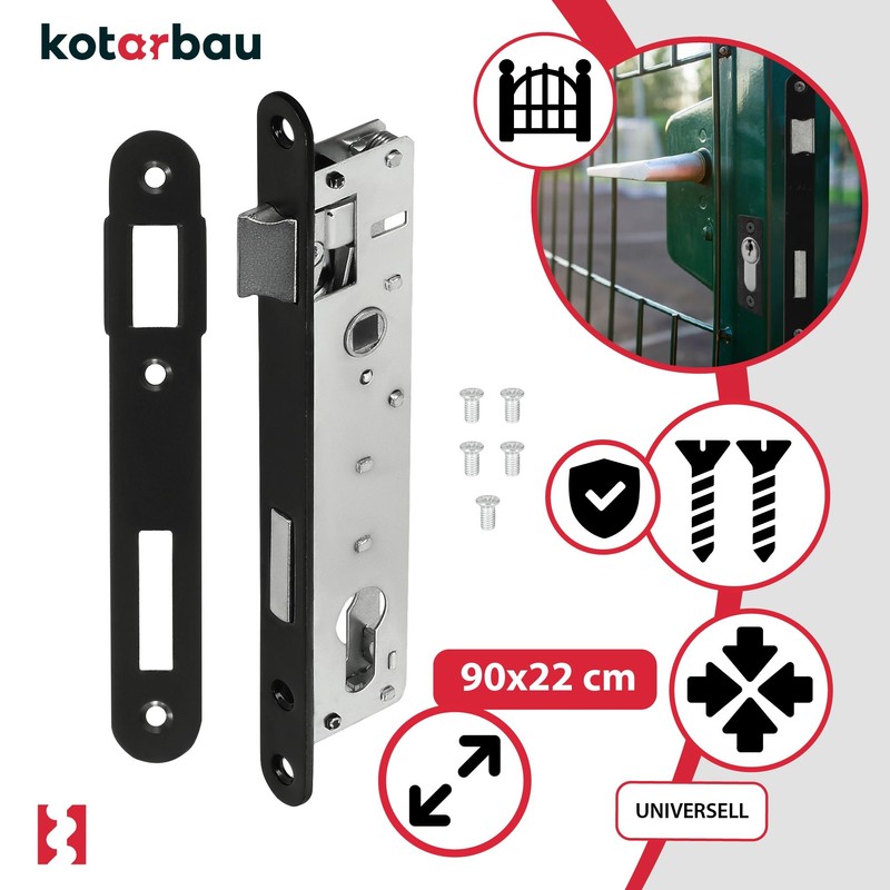 KOTARBAU Mortise Lock Counter Plate Galvanised Universal Left/Right Room Door