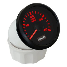 ELING 52mm Diesel Engine 4000RPM Tachometer Gauge with Hour Meter 12V 24V with Red Backlight for Truck RV