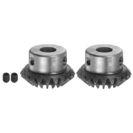 sourcing map Bevel Gear 1 m 20 Teeth 10 mm Shaft Hole 1:1 Tapered Bevel Gear Sprocket 45# Steel 1.5 Module 90° Steering Gear for Hardware Mechanical Rotation Pack of 2