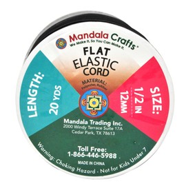 Mandala Crafts Colored Polyester Rubber Braided Flat Elastic Stretch Band Cord Spool Roll for Sewing Clothes Waistbands (1/2 Inch 12mm 20 Yards, Lime Green)
