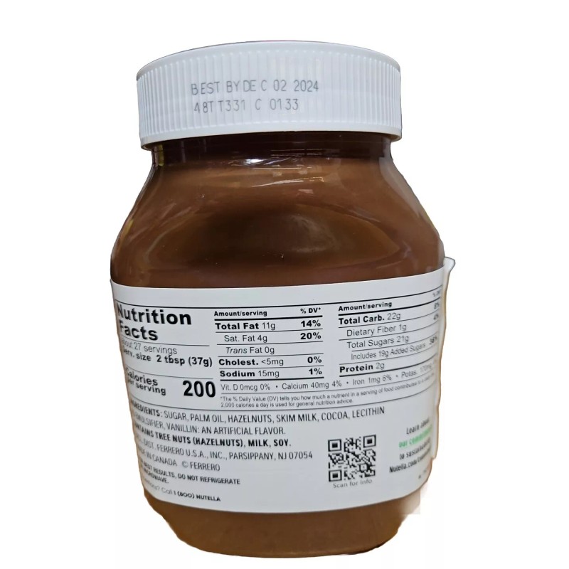 Nutella Hazelnut Spread with Cocoa Family Jar 2.2 lb (35.2