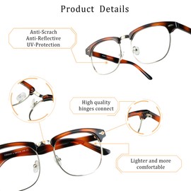 LifeArt Blue Light Blocking Glasses, Computer Reading Glasses, Gaming Glasses, TV Glasses for Women Men, (Tortoise, No Magnification)