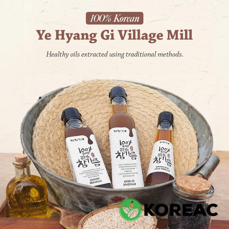KOREAC_ 한국 참기름 Korean Mildly Roasted Pure Sesame Oil 110ml