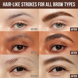 Eyebrow Pen for Women & Men, Natural Hair-Like Brows, Black Brown