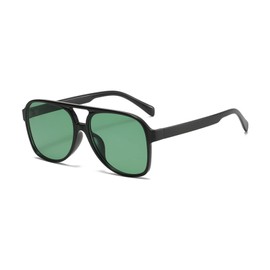 YOJUED Retro Sunglasses Yellow Gradient Glasses Vintage Tinted Sunglasses for Men and Women, Black dark green