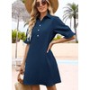 Wkior Summer Dresses for Women V Neck Ruffle Sleeve Button