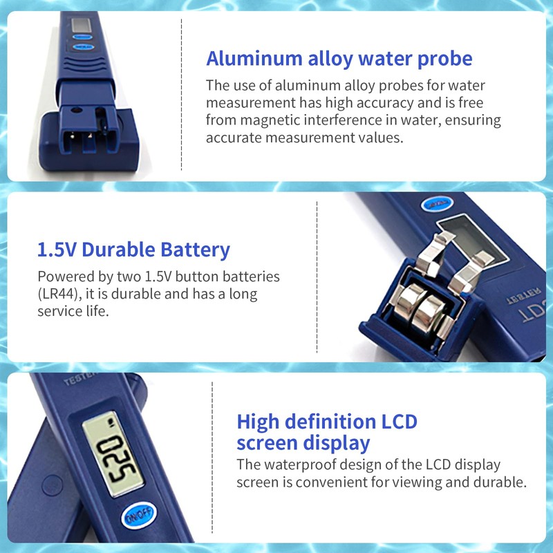 TDS Meter, Digital Water Quality Tester with 0-9990 PPM Measurement
