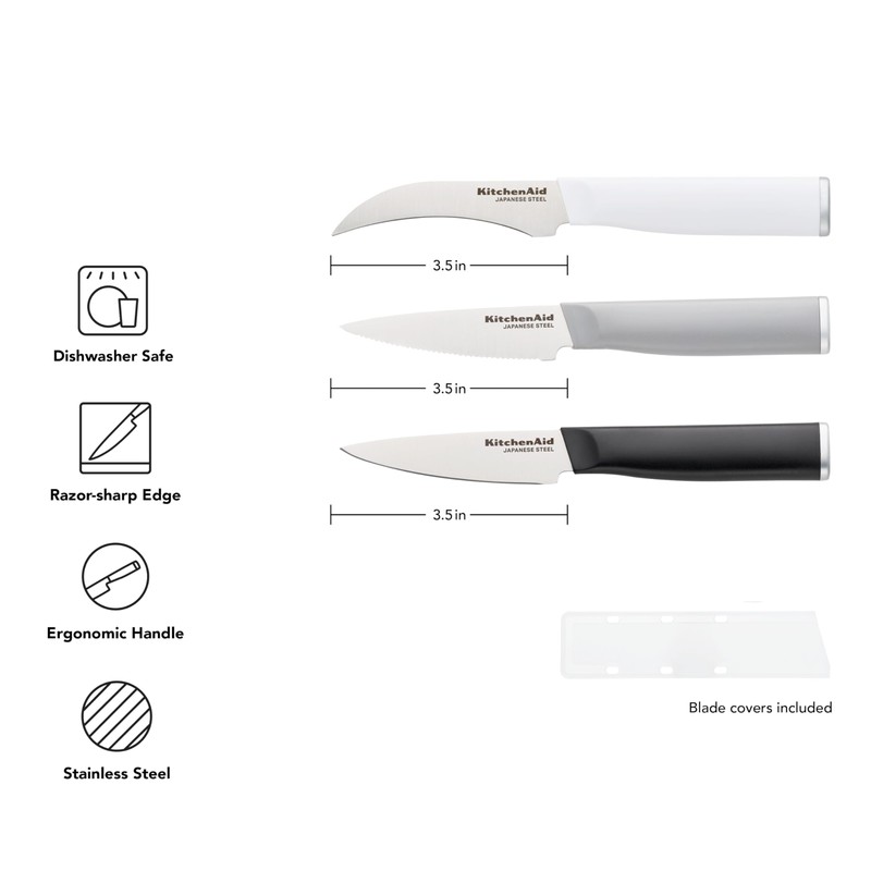 KitchenAid Paring Knife Set, High Carbon Stainless Steel Kitchen Knife