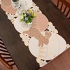 Grelucgo Embroidered Country Rustic Decorative Burlap Bunny Table Runner for