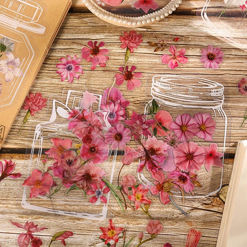 CHUXI 200pcs dried flower bookmarks, cute bookmarks, handmade diy, transparent