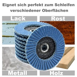 Pack of 5 Flap Discs Sanding Discs 50 x 10 mm Grain 60 Suitable for Proxxon Long Neck Angle Grinder Angle Polisher LWB E, LHW E, LHW A, WP E Steel Stainless Steel Wood